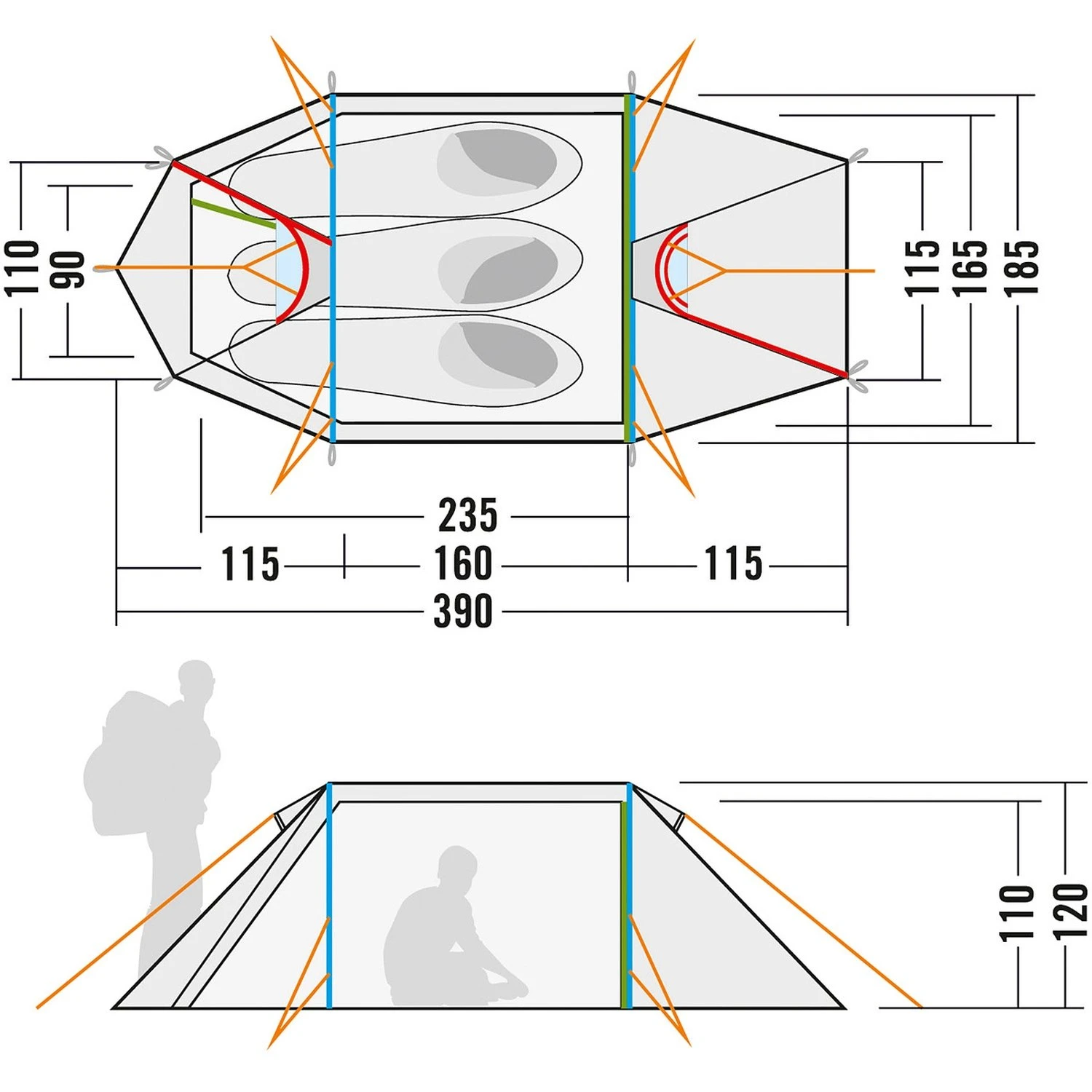 Tatonka Arctis 3.235 PU 3 Zelt (light-olive) 2 Tatonka Arctis 3.235 PU 3 Zelt (light-olive) – Bild 2