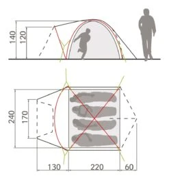 Vaude Campo Grande XT 4P Zelt (chute-green) -Outdoor-Sportarten Vaude Campo Grande XT 4P Zelt chute green D 14227 459 Bild 3