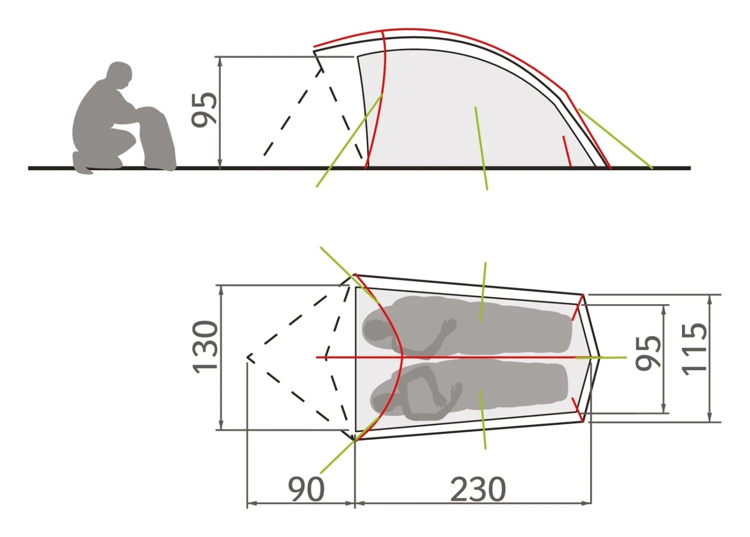 Vaude Taurus 2P Zelt (mossy-green) 3 Vaude Taurus 2P Zelt (mossy-green) – Bild 3